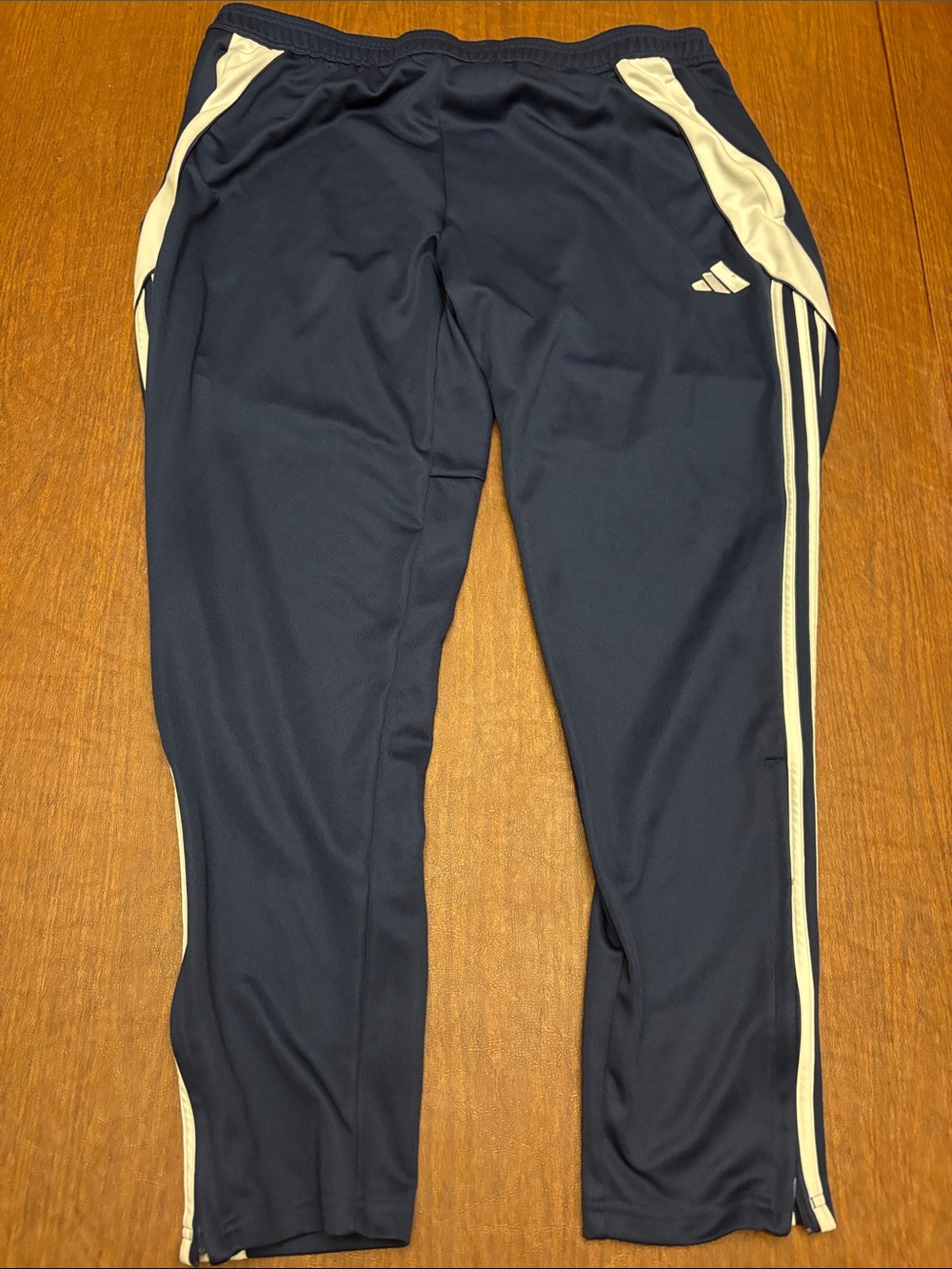 adidas Navy and White Kids Athletic Joggers